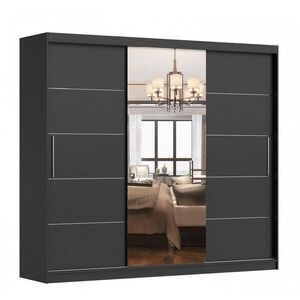 imoebel24 SKŘÍŇ s otočnými dveřmi Alba I 250 cm 250/218/61 cm, 3dveřová, černý obraz