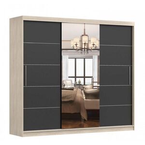 imoebel24 SKŘÍŇ s otočnými dveřmi Alba I 250 cm 250/218/61 cm, 3dveřová, černý obraz