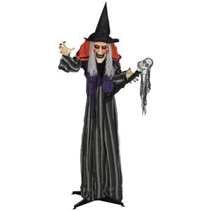 Outsunny HALLOWEENSKÁ dekorace čarodějnice 160 cm s LED světly a zvukovou funkcí obraz