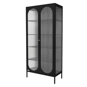 ML-DESIGN VYSOKÁ VITRÍNA 80 x 175 x 40 cm, černá, z oceli obraz