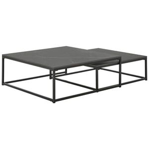 Livetastic SADA KONFERENČNÍCH STOLKŮ, černá, kov, keramika, 75/65/27/22/75/65 cm obraz