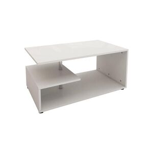 ML-DESIGN KONFERENČNÍ STOLEK Bílý 91x41x52, 6 cm Dřevo s kovovou dekorativní tyčí obraz