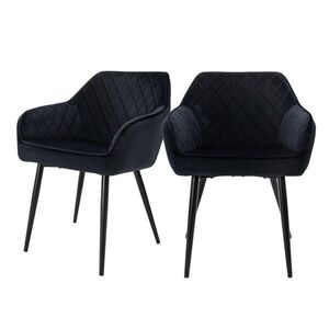 ML-DESIGN JÍDELNÍ ŽIDLE, sada 2 ks, černý samet obraz