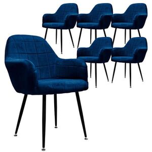 ML-DESIGN JÍDELNÍ ŽIDLE, sada 6 ks, tmavě modrý samet obraz