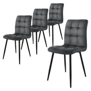 ML-DESIGN JÍDELNÍ ŽIDLE, sada 4 ks, antracitový samet obraz