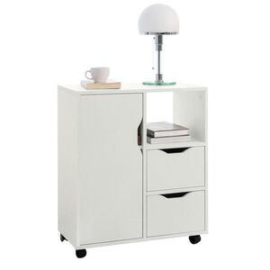 SoBuy KANCELÁŘSKÝ NÁBYTEK se 2 zásuvkami Bílá 60x35x70cm Minimalistický obraz