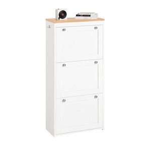 SoBuy BOTNÍK se třemi dveřmi Bílá 53x24x116cm Nordický obraz