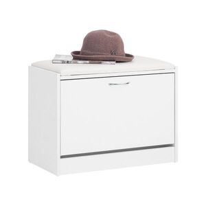 SoBuy BOTNÍK s jednými dveřmi Bílá 60x30x45cm Minimalistický obraz