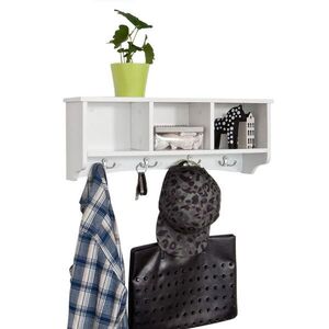 SoBuy NÁSTĚNNÝ VĚŠÁK s 1 policí Bílá 60x15x23cm Moderní obraz