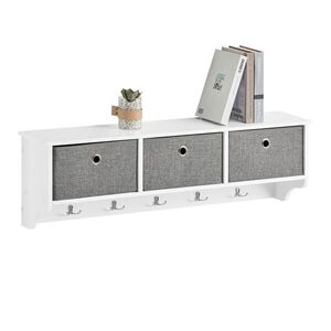SoBuy NÁSTĚNNÝ VĚŠÁK Bílá 100x20x30cm Moderní obraz