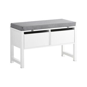 SoBuy BOTNÍK se 2 zásuvkami Bílá 72x30x46cm Minimalistický obraz