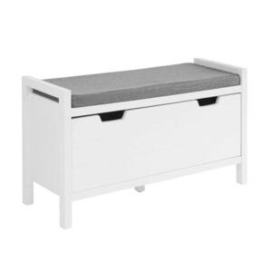 SoBuy BOTNÍK se 2 dveřmi Bílá 85x30x50cm Nordický obraz