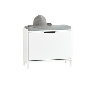 SoBuy BOTNÍK s jednokřídlými dveřmi Bílá 60x24x52cm Minimalistický obraz