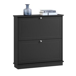 SoBuy BOTNÍK se dvěma dveřmi Černá 76x35x79cm Moderní obraz
