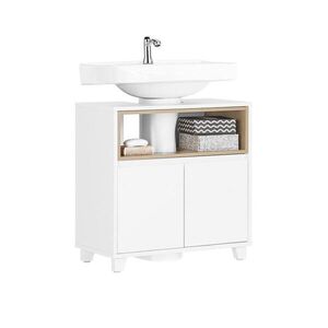 SoBuy SPODNÍ SKŘÍŇKA POD UMYVADLO se 2 dveřmi Bílá 60x30x61cm Minimalistický obraz