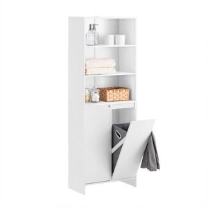 SoBuy VYSOKÁ KOUPELNOVÁ SKŘÍŇKA se 2 dveřmi Bílá 60x30x170cm Moderní obraz