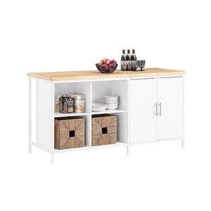 SoBuy KUCHYŇSKÝ OSTRŮVEK se 2 dveřmi Bílá 170x60x89cm Moderní obraz