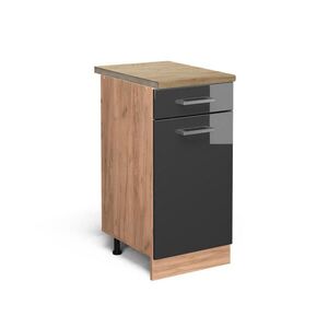 Vicco SPODNÍ SKŘÍŇKA KUCHYŇSKÉ LINKY R-Line Antracitový vysoký lesk 40 cm , PD Dub obraz