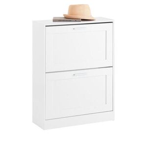 SoBuy BOTNÍK se 2 dveřmi Bílá 60x25x80cm Minimalistický obraz