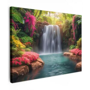 MuchoWow OBRAZ NA PLÁTNĚ Vodopád - Příroda - Rostliny - Džungle - Voda 40x30 cm obraz