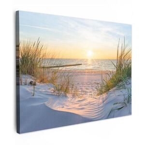 MuchoWow OBRAZ NA PLÁTNĚ Pláž - Slunce - Duna - Tráva - Písek - Horizont 40x30 cm obraz