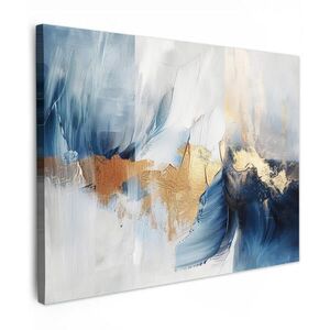 MuchoWow OBRAZ NA PLÁTNĚ Zlatá - modrá - akvarel - umění - moderní 80x60 cm obraz