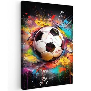 MuchoWow OBRAZ NA PLÁTNĚ Fotbal - barva - barvy - černá - bílá 40x60 cm obraz