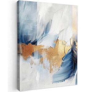 MuchoWow OBRAZ NA PLÁTNĚ Zlatá - modrá - akvarel - umění - moderní 30x40 cm obraz