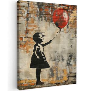 MuchoWow OBRAZ NA PLÁTNĚ Graffiti - Banksy - Dívka - Street art 60x80 cm obraz