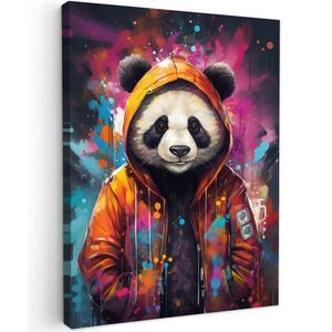 MuchoWow OBRAZ NA PLÁTNĚ Panda - Bunda - Graffiti - Oranžová 30x40 cm obraz