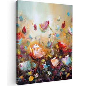 MuchoWow OBRAZ NA PLÁTNĚ Květiny - Umění - Příroda - Olejomalba 60x80 cm obraz