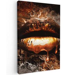 MuchoWow OBRAZ NA PLÁTNĚ Zlato - Rty - Umění - Zlato - Luxus - Abstraktní 40x60 cm obraz