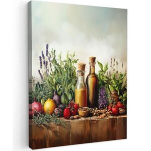 MuchoWow OBRAZ NA PLÁTNĚ Zátiší - Bylinky - Koření - Ovoce - Barevné 60x80 cm obraz