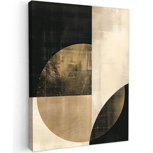 MuchoWow OBRAZ NA PLÁTNĚ Abstraktní - Geometrické tvary - Černá - Zlatá 60x80 cm obraz