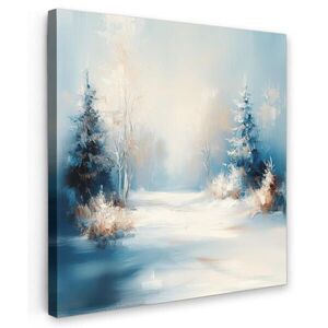 MuchoWow OBRAZ NA PLÁTNĚ Les – Zima – Příroda – Abstrakt – Sníh 50x50 cm obraz