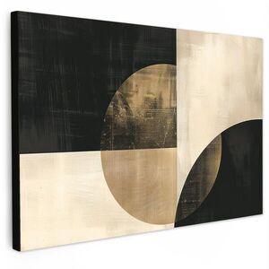 MuchoWow OBRAZ NA PLÁTNĚ Abstraktní - Geometrické tvary - Černá - Zlatá 60x40 cm obraz