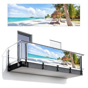 MuchoWow BALKONOVÁ ZÁSTĚNA Pláž - moře - palmy 300x90 cm obraz