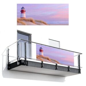 MuchoWow BALKONOVÁ ZÁSTĚNA Maják - duny - západ slunce 300x120 cm obraz