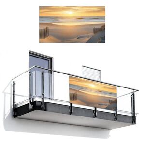 MuchoWow BALKONOVÁ ZÁSTĚNA Pláž - duny - západ slunce 200x110 cm obraz