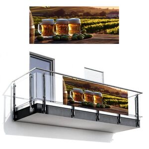 MuchoWow BALKONOVÁ ZÁSTĚNA Pivo - Chmel - Krajina 300x120 cm obraz