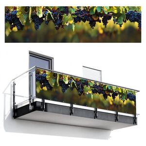 MuchoWow BALKONOVÁ ZÁSTĚNA Hrozny - Víno - Příroda - Zelená 300x80 cm obraz