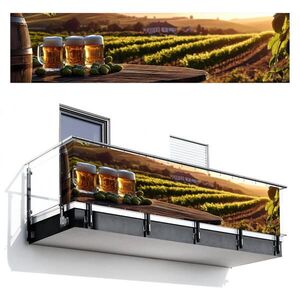 MuchoWow BALKONOVÁ ZÁSTĚNA Pivo - Chmel - Krajina 500x120 cm obraz