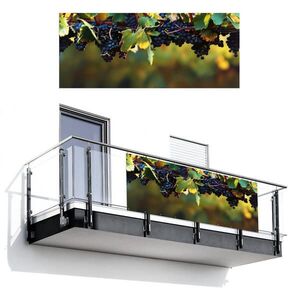 MuchoWow BALKONOVÁ ZÁSTĚNA Hrozny - Víno - Příroda - Zelená 300x120 cm obraz