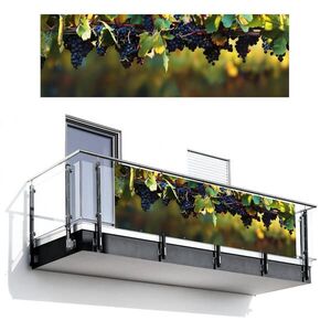 MuchoWow BALKONOVÁ ZÁSTĚNA Hrozny - Víno - Příroda - Zelená 300x100 cm obraz