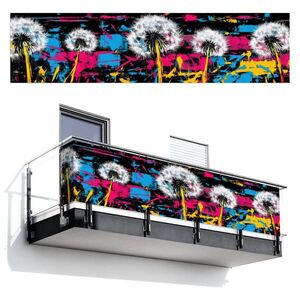 MuchoWow BALKONOVÁ ZÁSTĚNA Street art - Barevné - Nástěnné 500x120 cm obraz