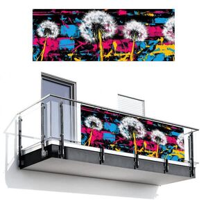 MuchoWow BALKONOVÁ ZÁSTĚNA Street art - Barevné - Nástěnné 300x110 cm obraz