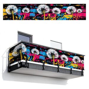 MuchoWow BALKONOVÁ ZÁSTĚNA Street art - Barevné - Nástěnné 500x95 cm obraz