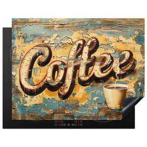 MuchoWow KRYT NA INDUKČNÍ DESKU Káva - Vintage - hnědá - šálek 77x59 cm obraz