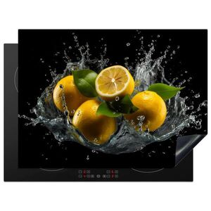 MuchoWow KRYT NA INDUKČNÍ DESKU Citron - Ovoce - Žlutá - Černá 71x52 cm obraz