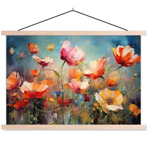 MuchoWow PLAKÁT S MAGNETICKOU LIŠTOU Květiny - Akvarel - Umění - Botanické - Příroda 60x40 cm obraz